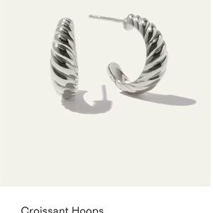 Silver Croissant Hoop Earrings
